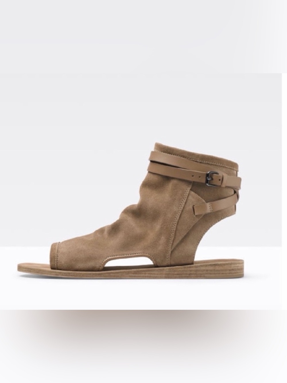 Vince Thalia Suede Open-Back Ankle Sandal
